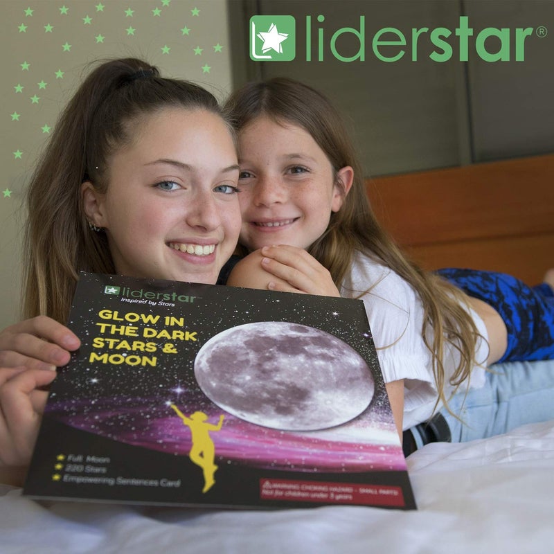 LIDERSTAR Stars for Ceiling â€“ Glow in The Dark Stars and Moon Wall Decals for Kids Bedroom or Nursery, Luminous Star Stickers for Ceiling, Self-Adhesive Fluorescent Night Sky Decor, Gift for Boys and Girls - Image 2